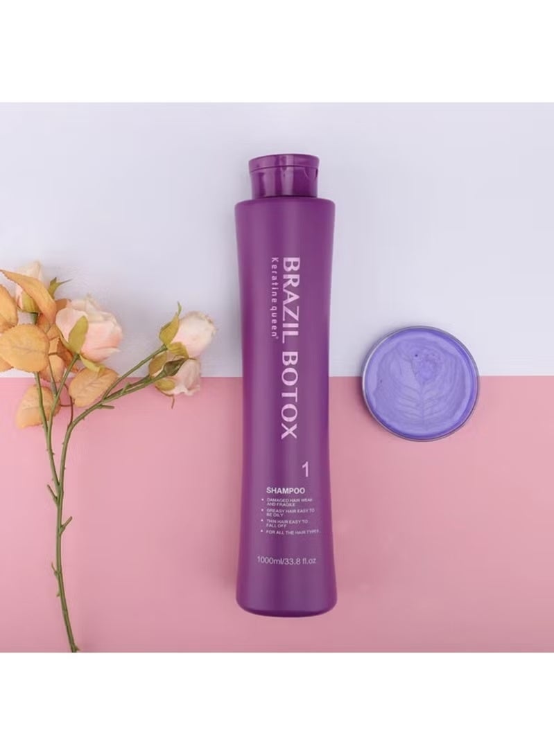 كيراتين كوين مجموعة علاج الشعر بالكيراتين من كيراتين كوين برازيل بوتوكس (شامبو، بوتوكس، وبلسم) - 3 × 1000 مل. - Image 3